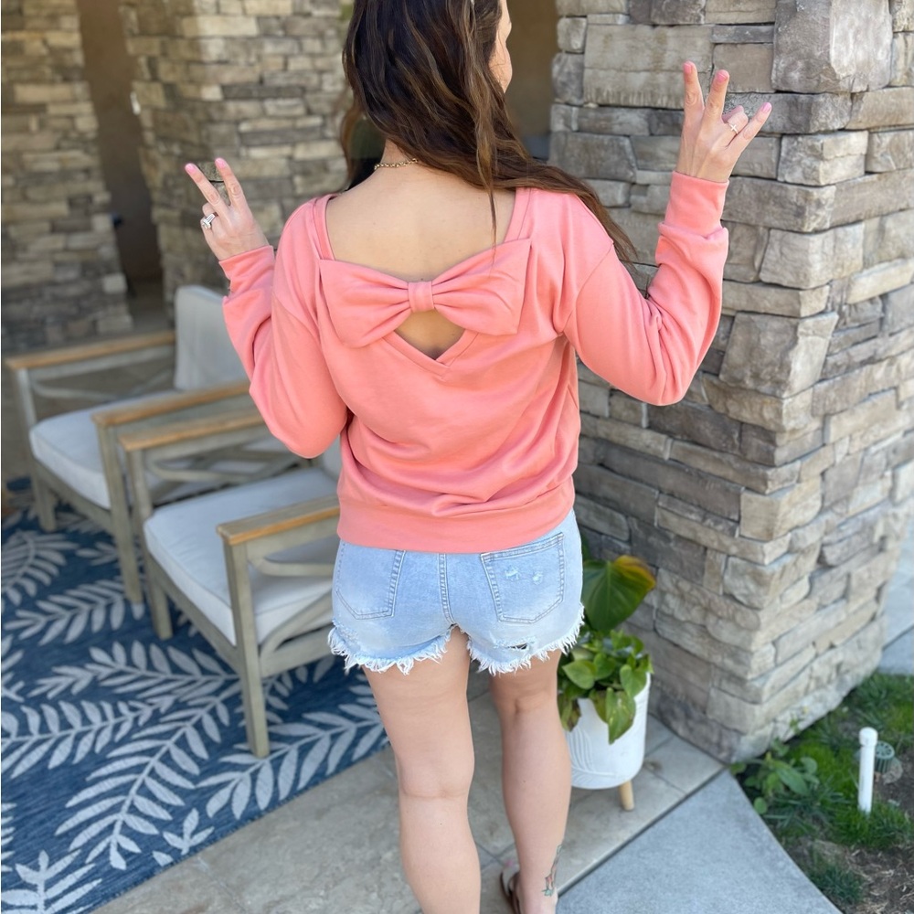 Women's Pink Bow-Back Top